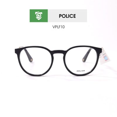 Gọng kính Police VPLF10 04G0 - màu xám nhạt - khung kính tròn - hình chụp mặt trước sản phẩm
