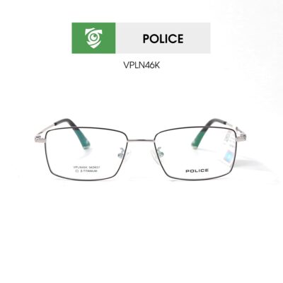 Gọng kính Police VPLN46K 0K07 - màu đen - khung kính chữ nhật - hình chụp mặt trước sản phẩm