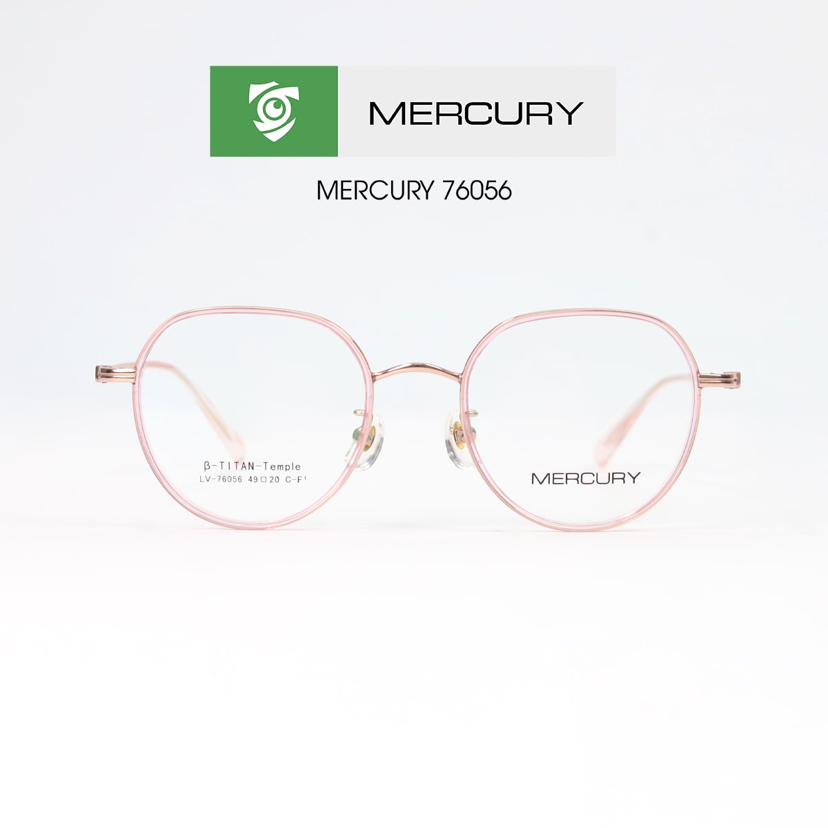Gọng kính MERCURY LV76056 CF1 - màu hồng - loại gọng OVAL - hình chụp mặt trước sản phẩm