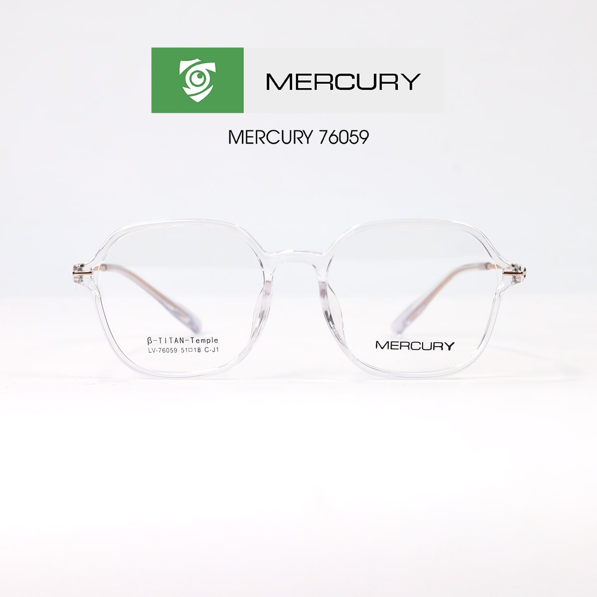 Gọng kính MERCURY LV76059 CJ1 - màu trắng - loại gọng đa giác - hình chụp mặt trước sản phẩm