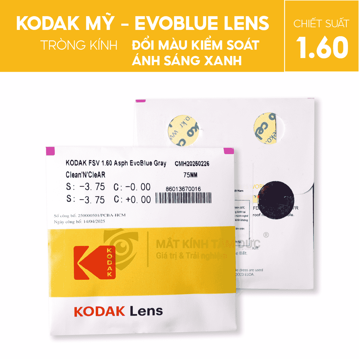 Tròng kính Kodak EvoBlue Lens đổi màu kiểm soát ánh sáng xanh - Ảnh 2