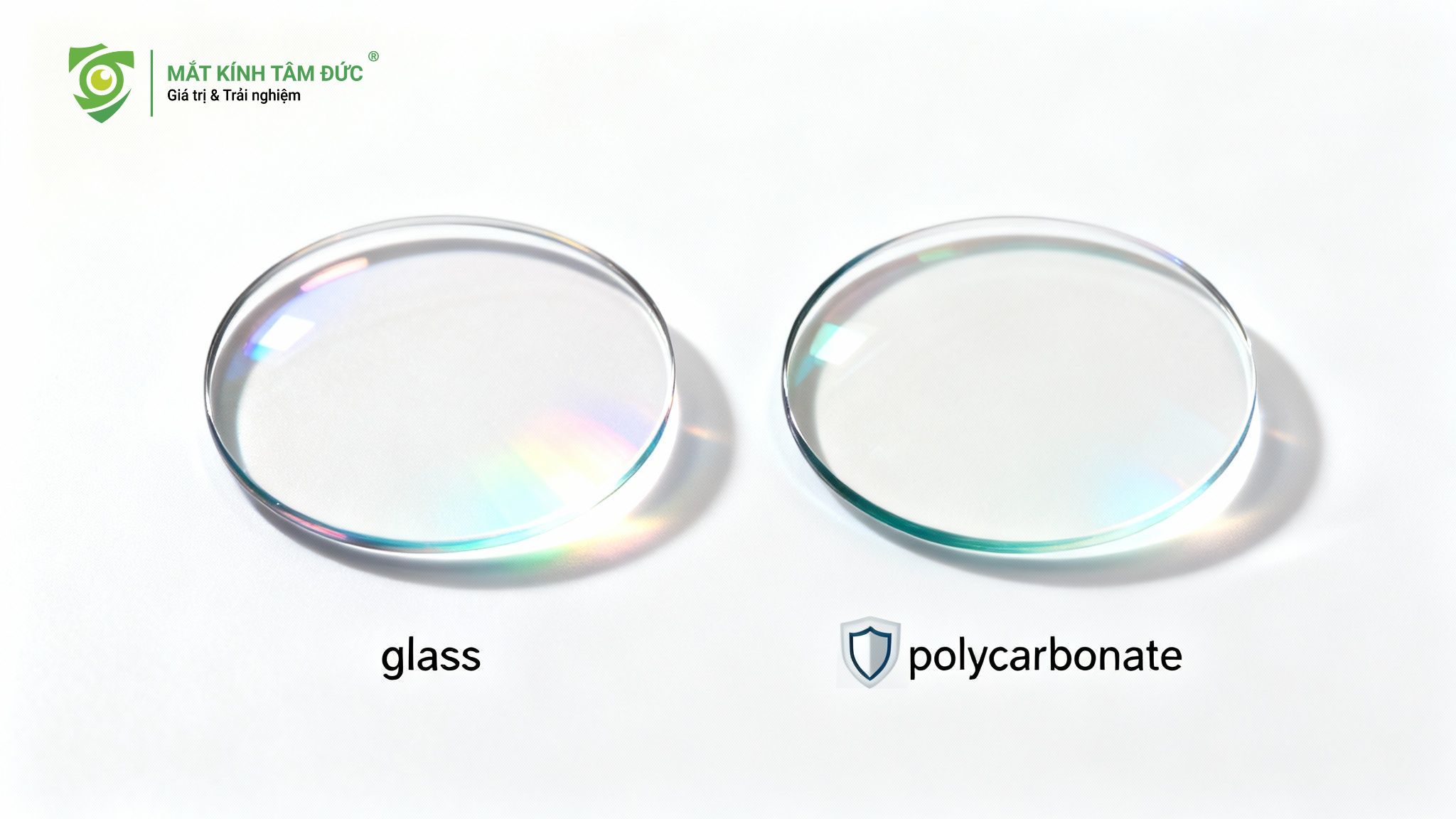 Ưu tiên tròng kính Polycarbonate hoặc chiết suất cao