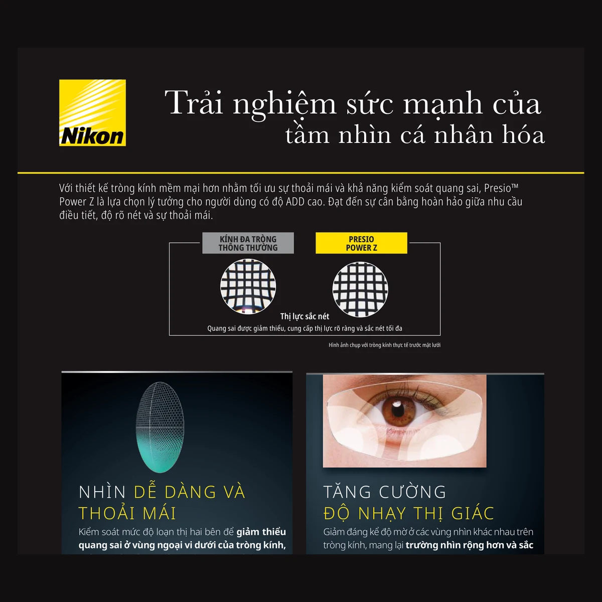 Kính đa tròng Nikon Presio Power Z với SeeCoat™ Next - Clear/Pure Blue UV - ảnh 3