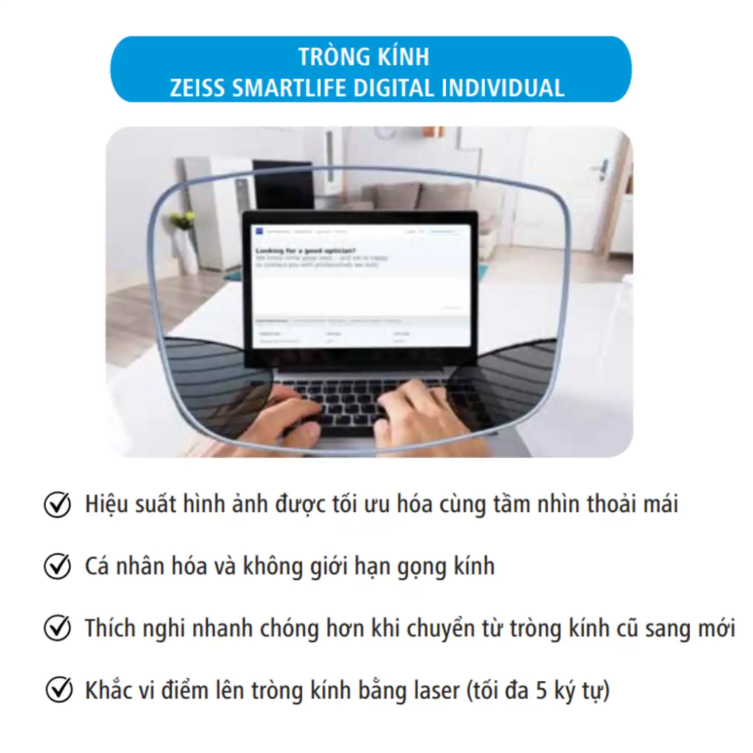 Tròng kính Đơn tròng ZEISS SmartLife Digital - Ảnh 2