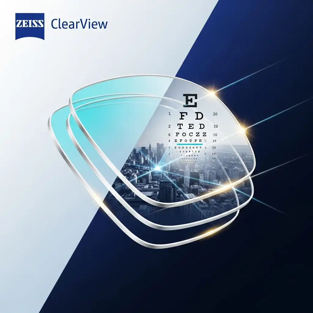 Tròng Kính Đơn Tròng Đánh ZEISS ClearView - Vật liệu UVProtect