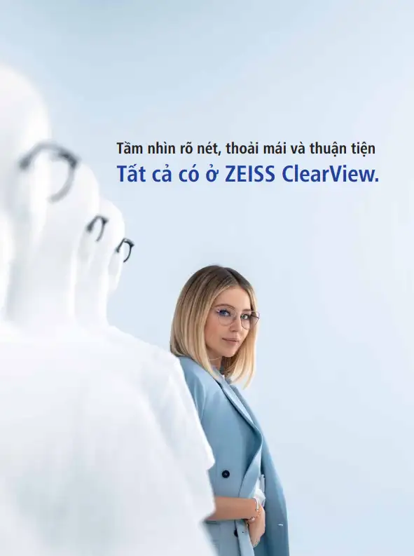 Tròng Kính Đơn Tròng Đánh ZEISS ClearView - Vật liệu UVProtect