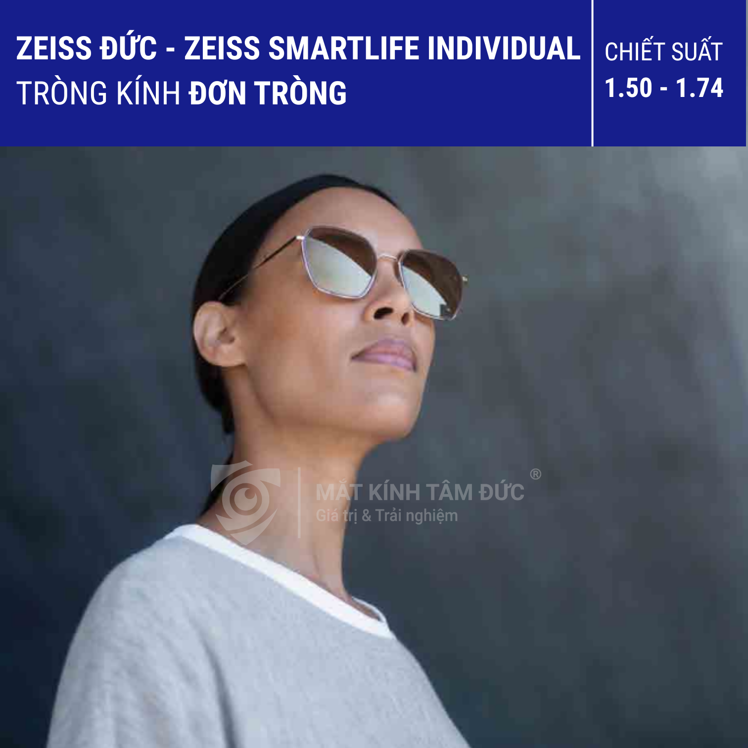 Tròng kính Đơn tròng ZEISS SmartLife Individual - Đổi màu PhotoFusion X - Ảnh 1