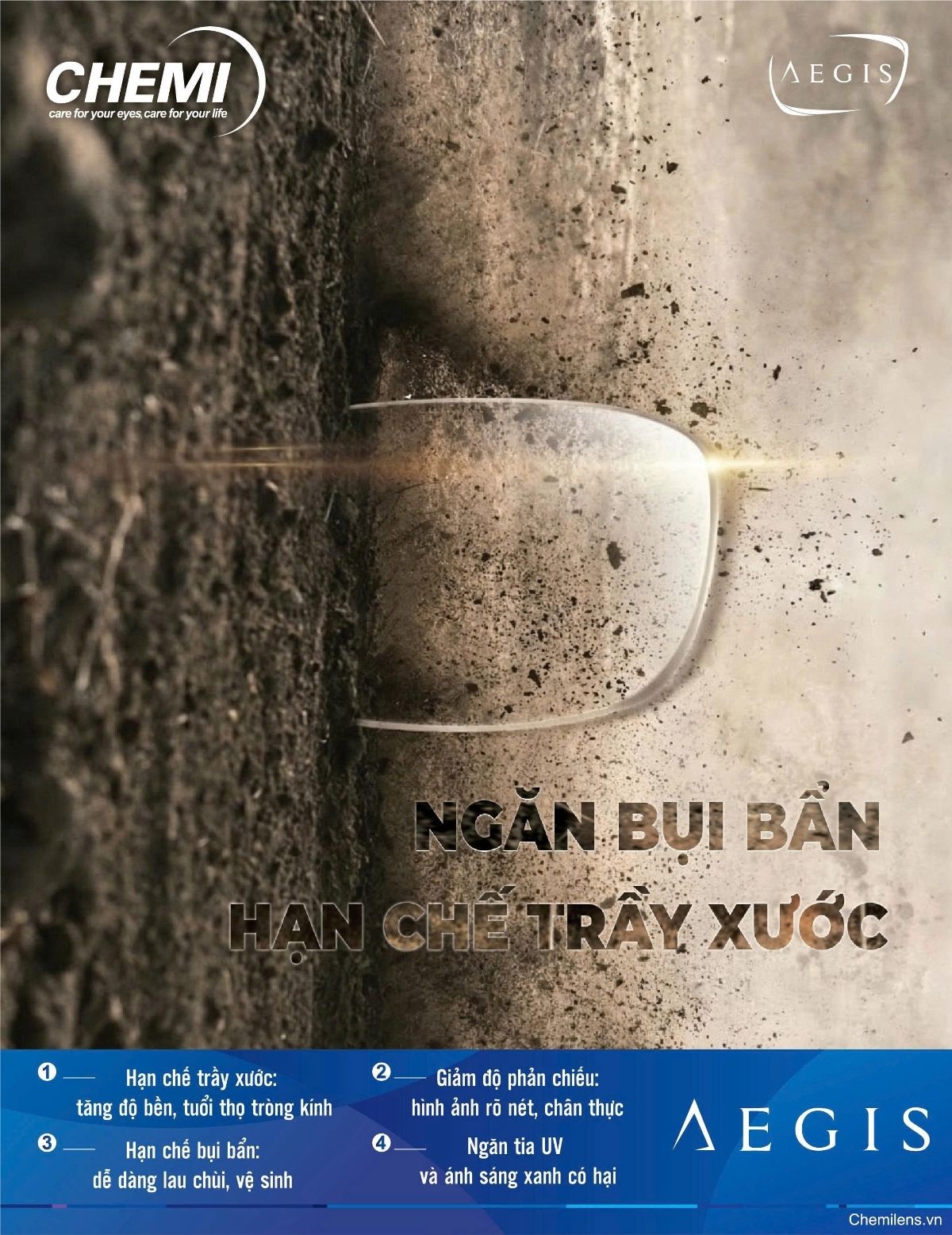 Tròng kính Chemi AEGIS 1.60 - Ánh sáng xanh - Hạn chế xước cao - Mới 2026 - Ảnh 5