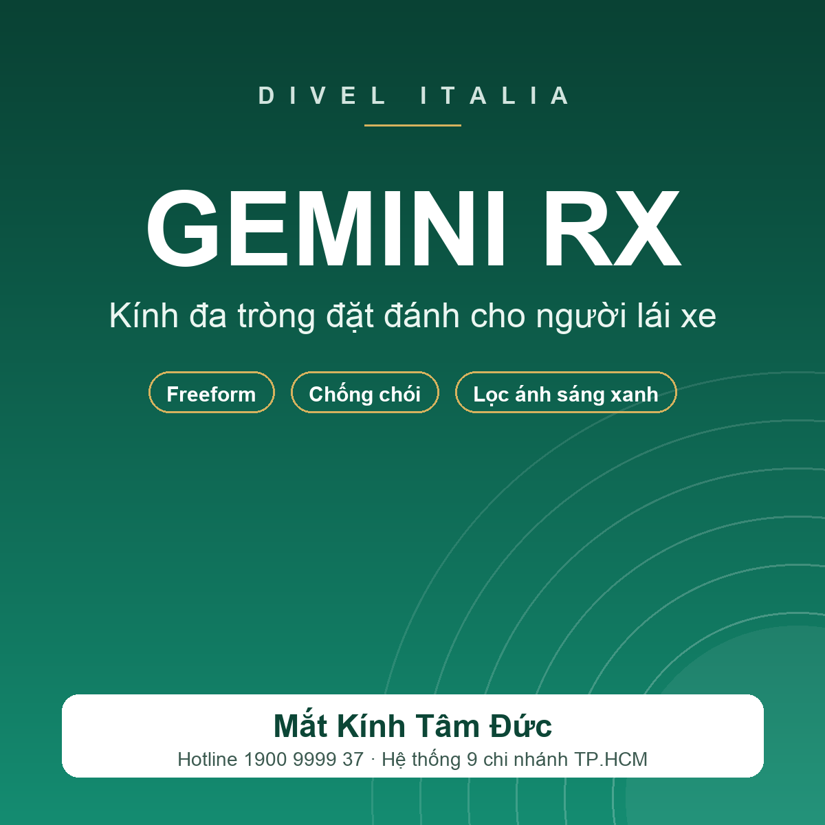 Kính đa tròng Đặt đánh lái xe DIVEL Gemini RX (Progressive for Drive)