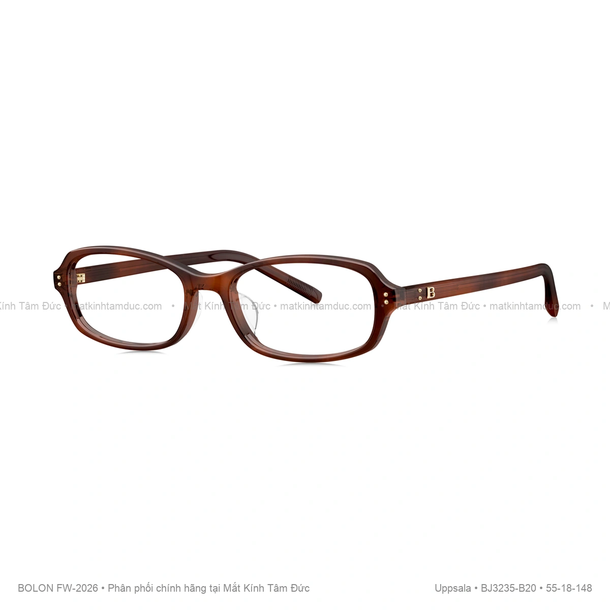 Gọng kính Bolon Uppsala BJ3235 chính hãng phom vuông chữ nhật chất liệu acetate