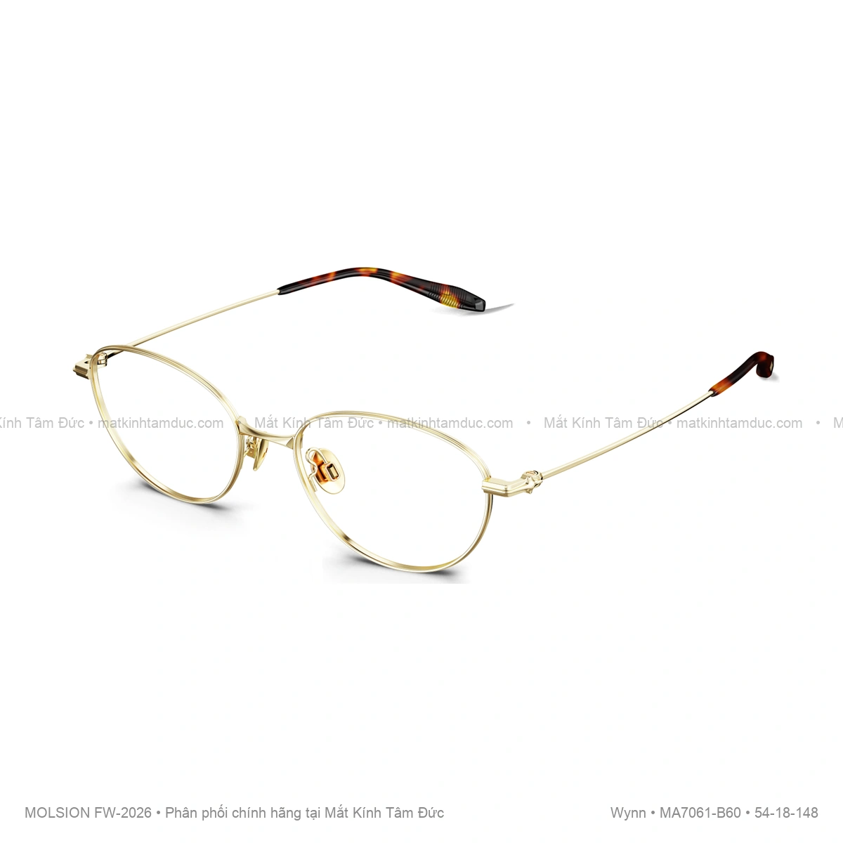 Gọng kính Molsion Wynn MA7061 chính hãng phom mắt mèo cat-eye chất liệu titanium