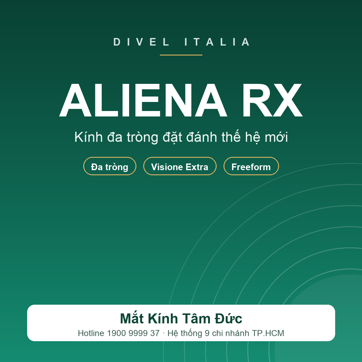 Kính đa tròng Đặt đánh thế hệ mới DIVEL Aliena (Progressive) RX
