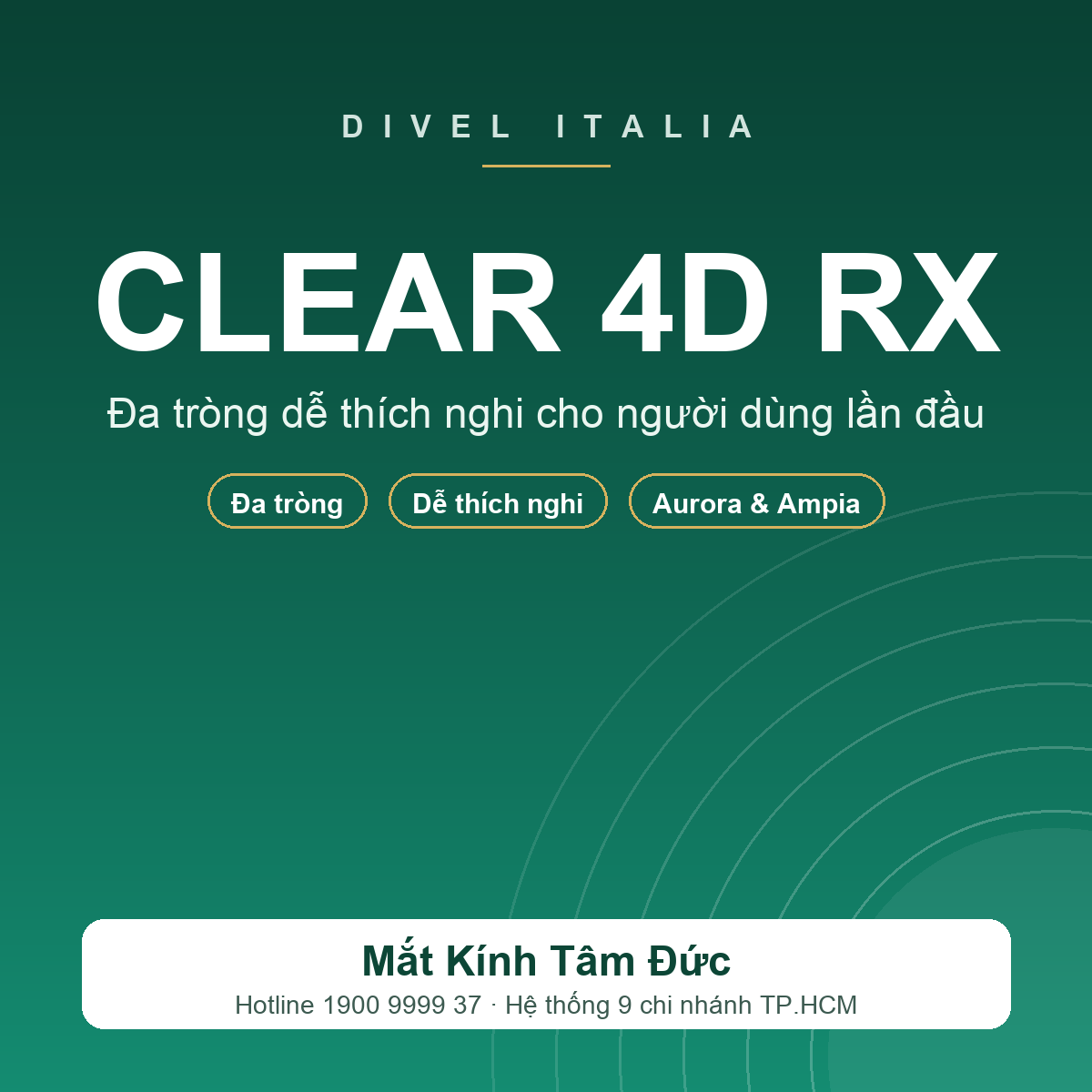 Kính đa tròng Đặt đánh DIVEL Clear 4D RX (Tối ưu cho người dùng lần đầu)