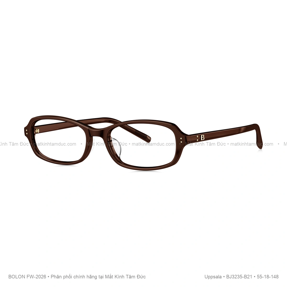 Gọng kính Bolon Uppsala BJ3235 chính hãng phom vuông chữ nhật chất liệu acetate