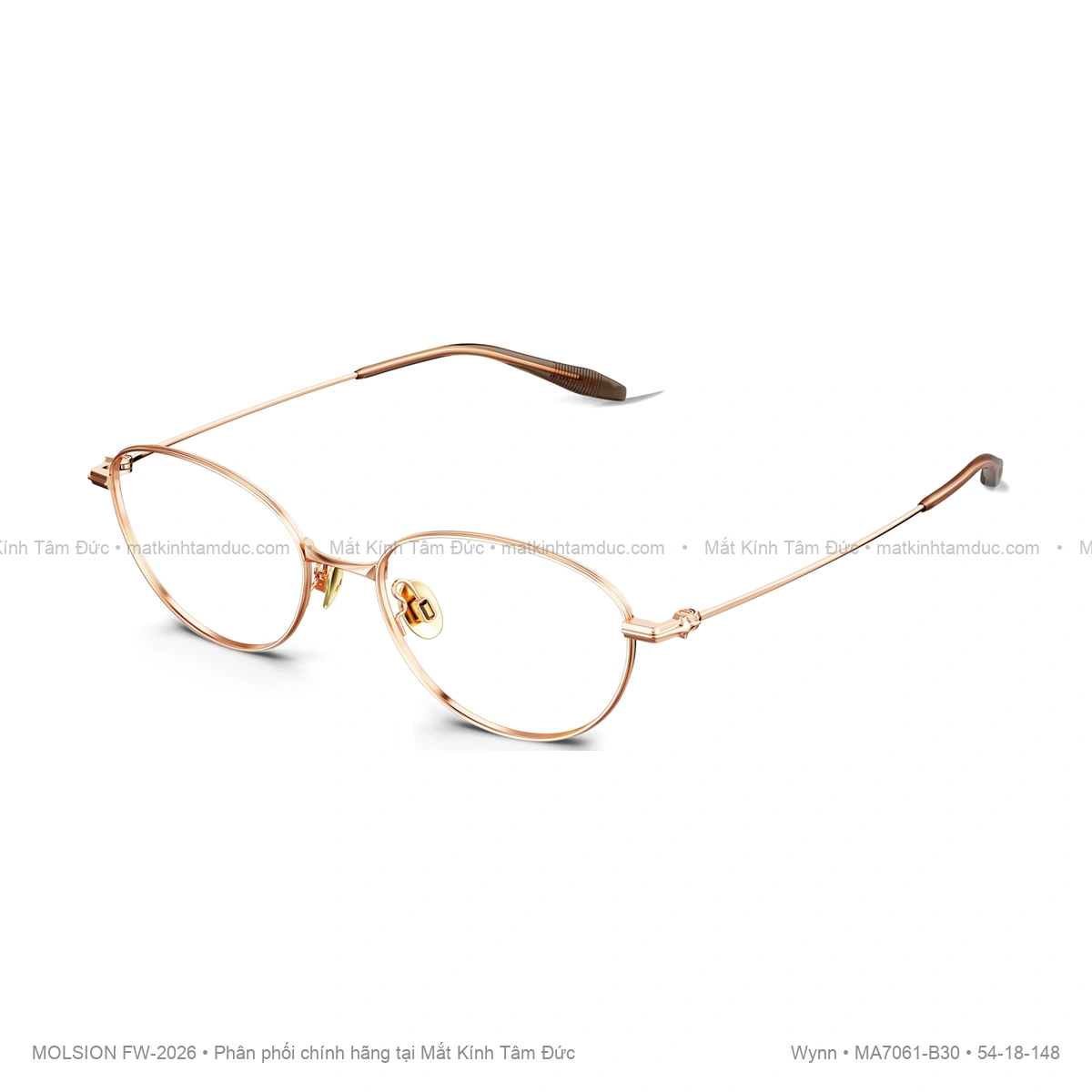 Gọng kính Molsion Wynn MA7061 chính hãng phom mắt mèo cat-eye chất liệu titanium