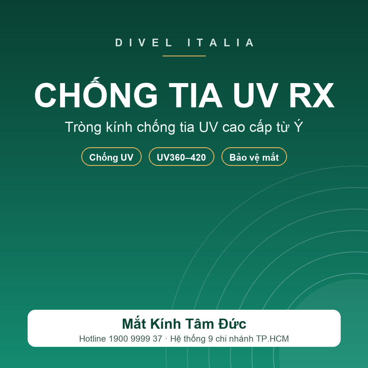 Tròng kính Đơn tròng Đặt đánh DIVEL Chống tia UV RX