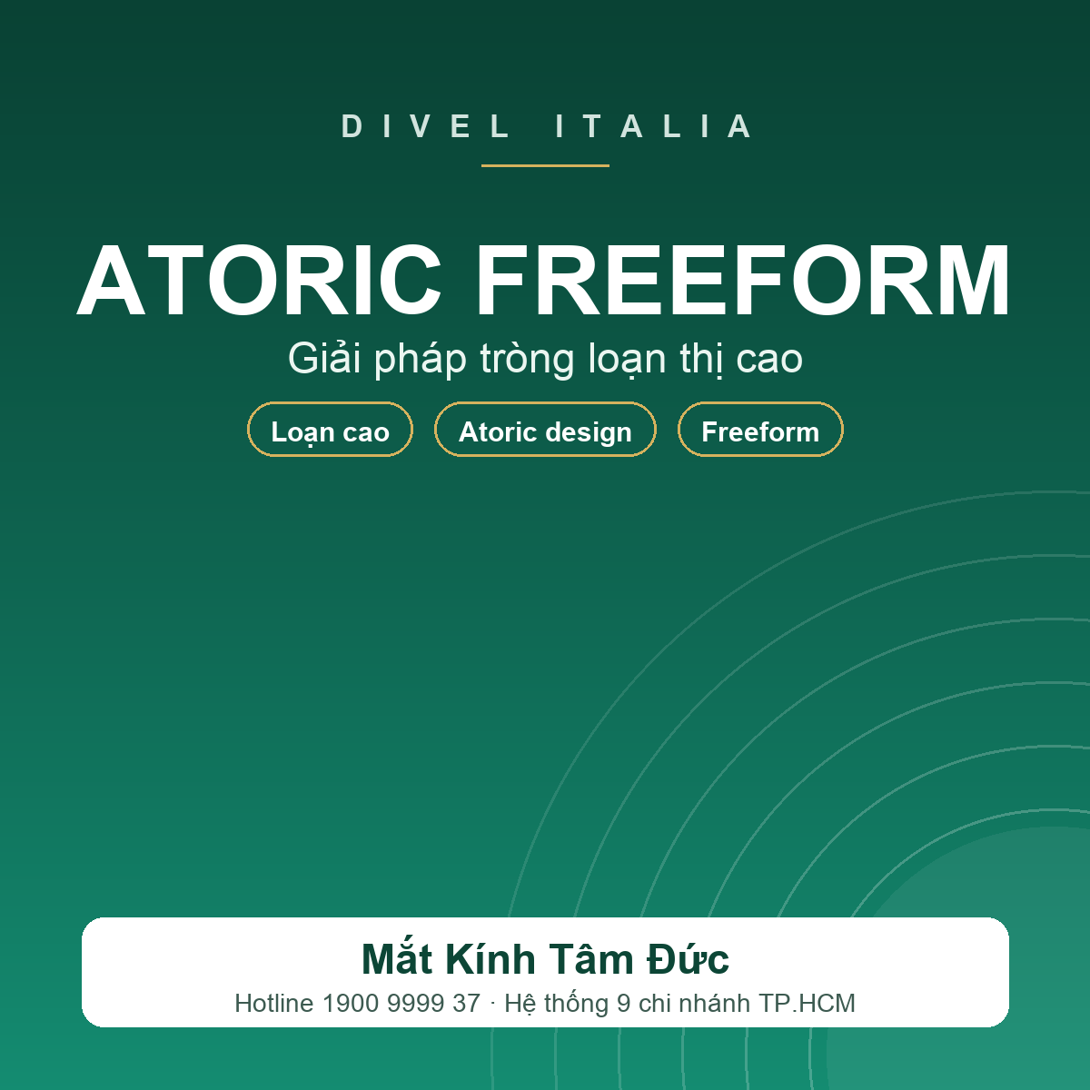 Tròng kính Đơn tròng Đặt đánh DIVEL Loạn Cao (Atoric Freeform) RX