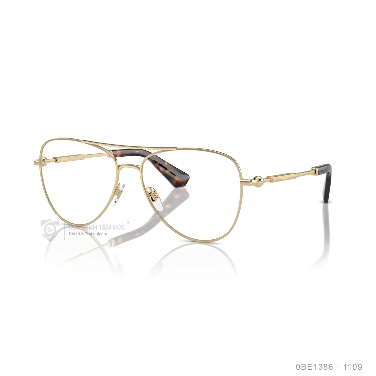 Chi tiết góc nghiêng Gọng kính Burberry 0BE1386