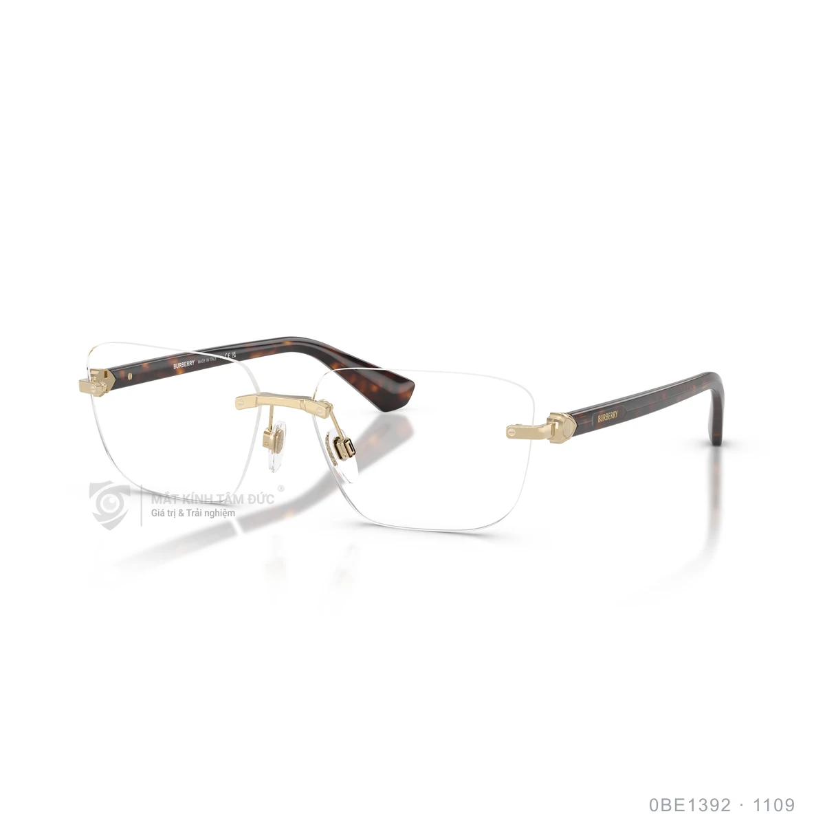 Chi tiết góc nghiêng Gọng kính Burberry 0BE1392