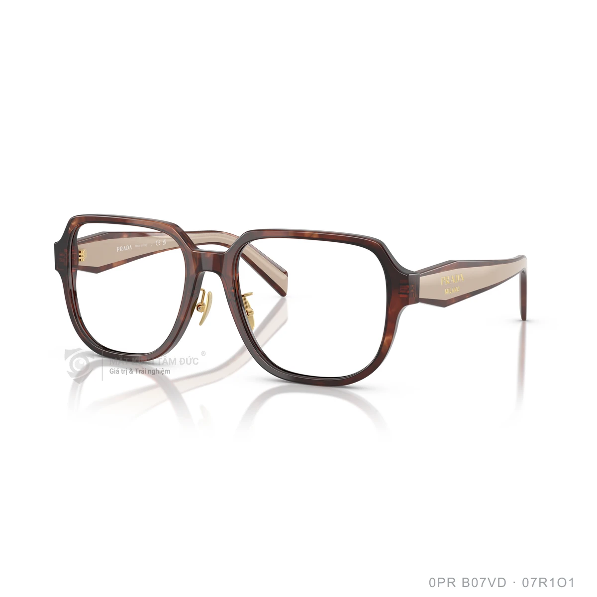 Chi tiết góc nghiêng Gọng kính Prada 0PR B07VD