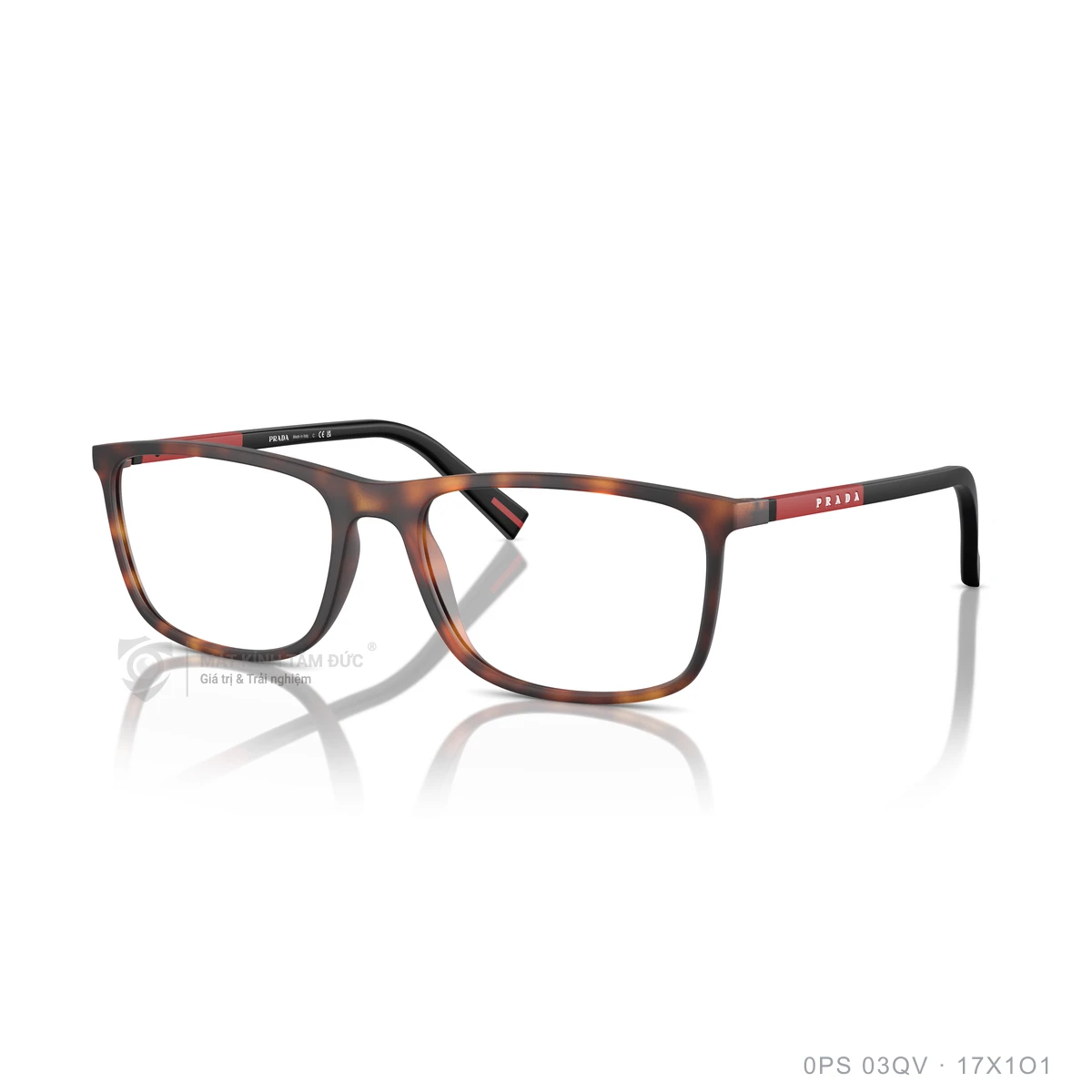 Chi tiết góc nghiêng Gọng kính Prada Linea Rossa 0PS 03QV