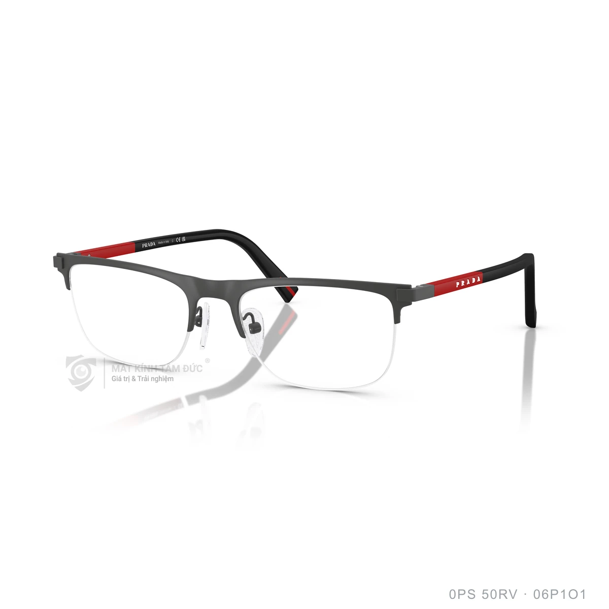 Chi tiết góc nghiêng Gọng kính Prada Linea Rossa 0PS 50RV