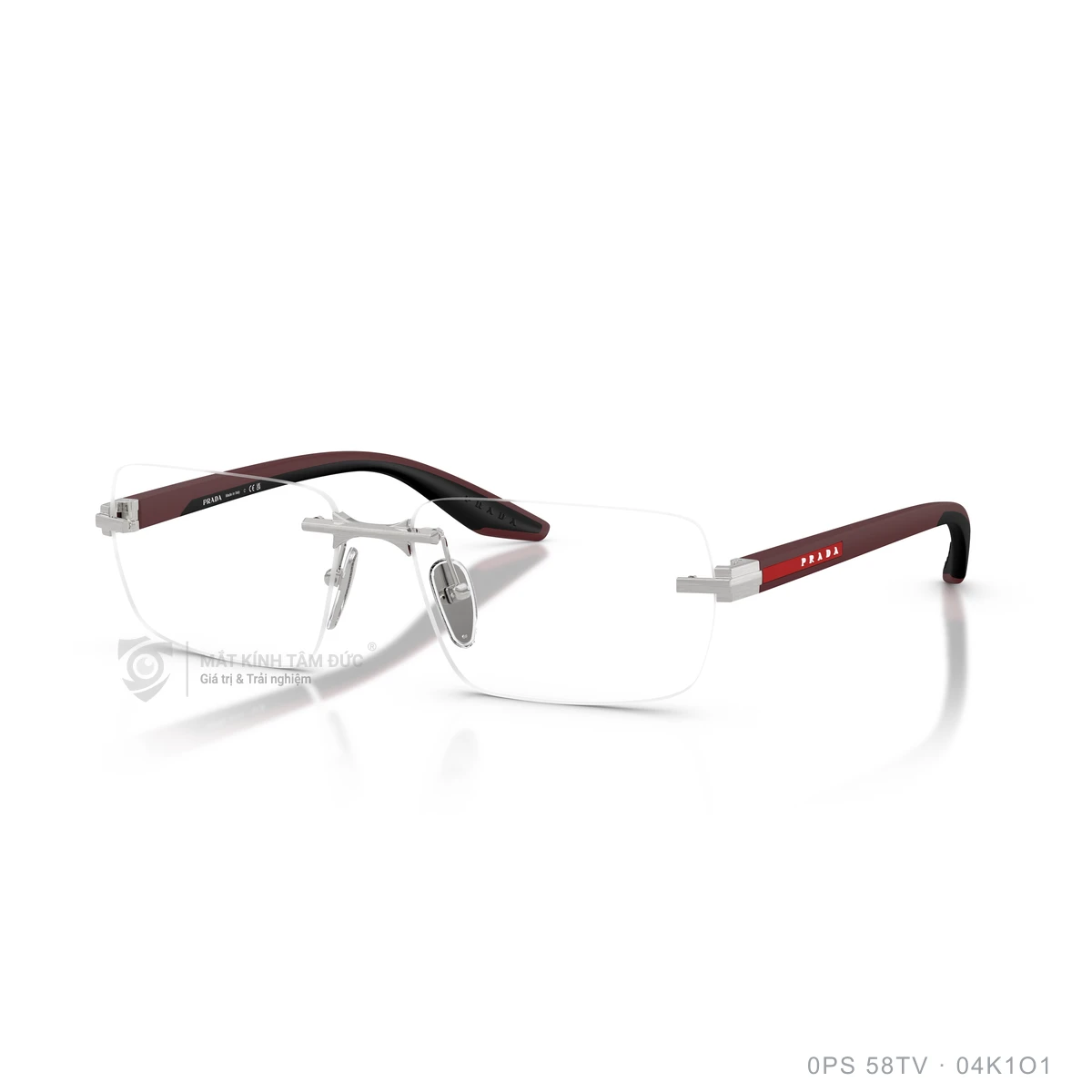 Chi tiết góc nghiêng Gọng kính Prada Linea Rossa 0PS 58TV